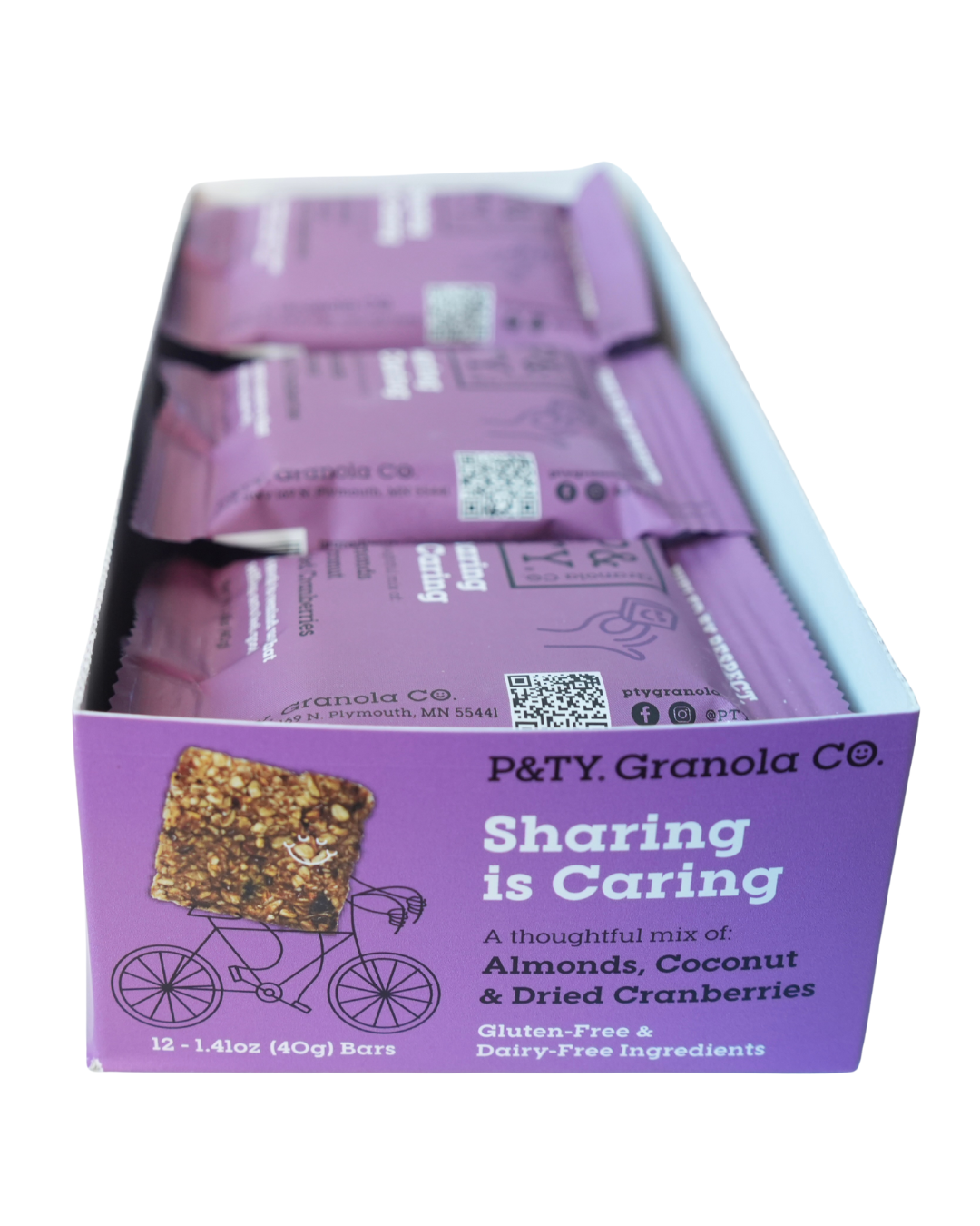 P&TY Granola Co. - Wholesale Snack Bar - Sharing is Caring Granola Bar: Almonds, Cranberries, Coconut4