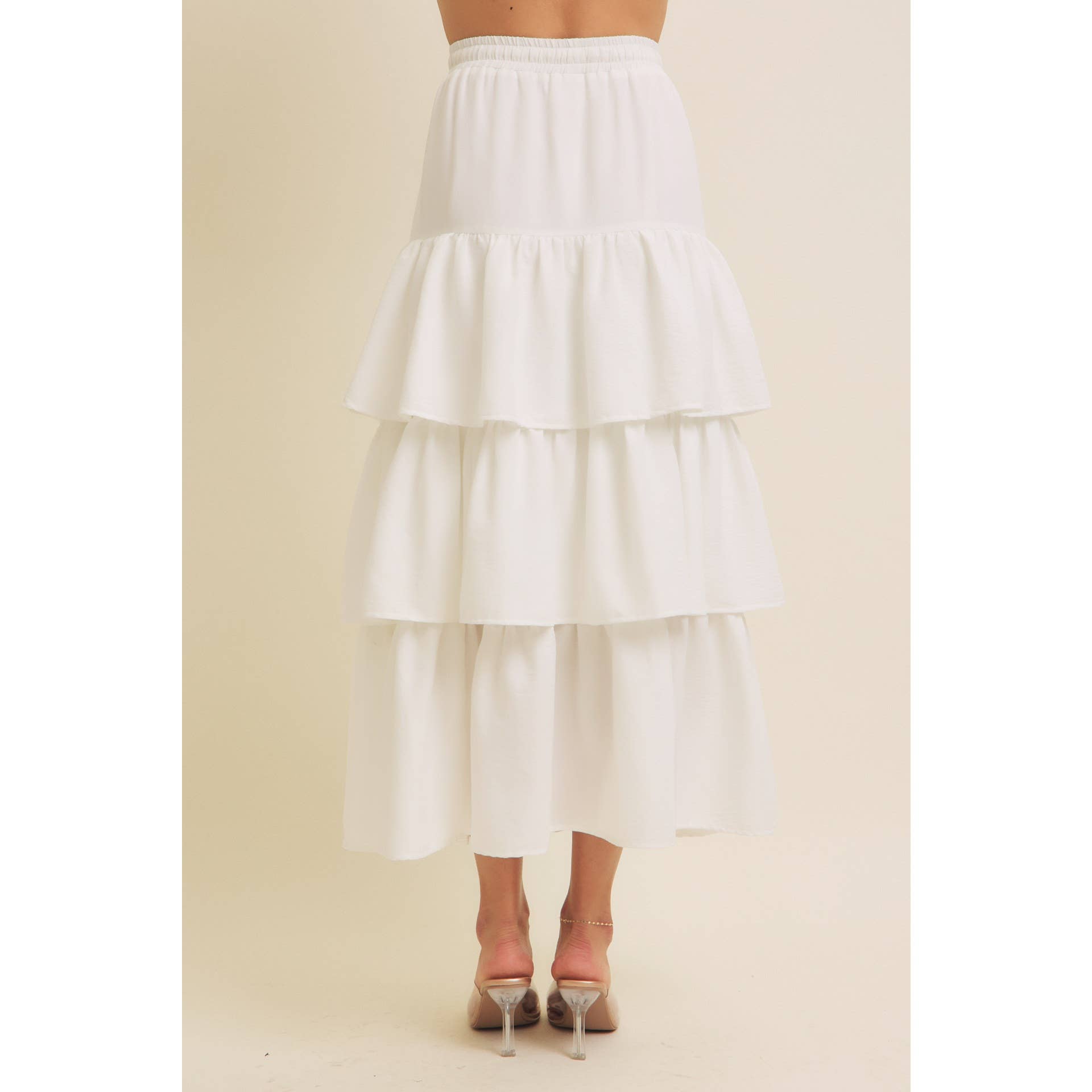 in february - Wholesale Skirt - Women's - AIRY YEAR-ROUND TIERED RUFFLE MAXI SKIRT WITH POCKETS2