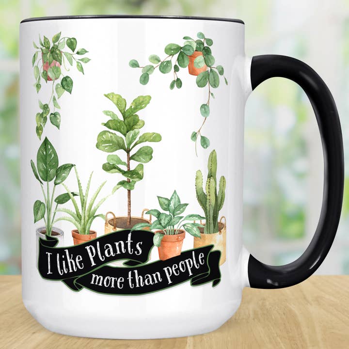 Plants Coffee Mug Funny I Like Plants Ceramic Coffee Mug for wholesale by Foxy Mug