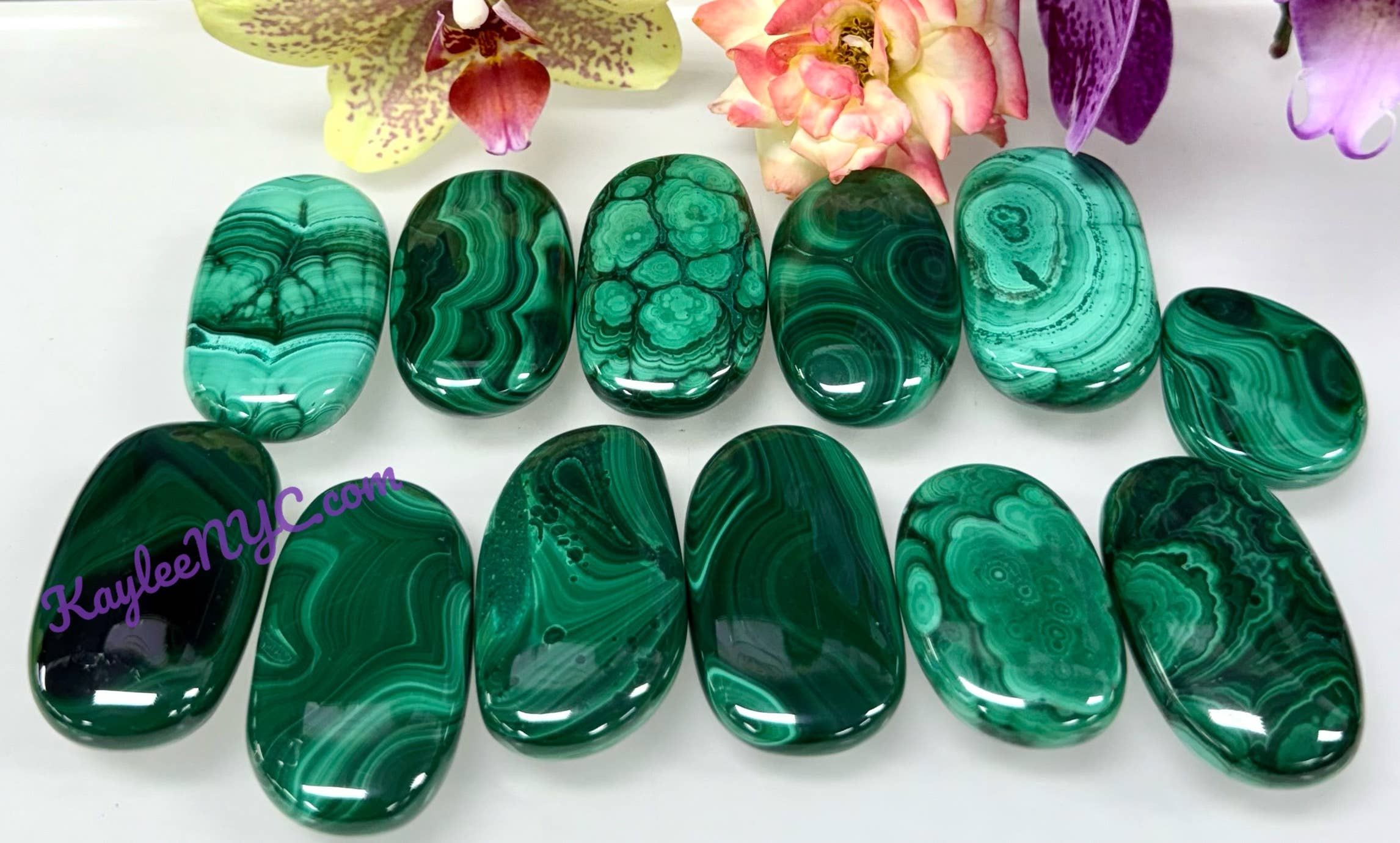 KayleeNYC - Wholesale Spiritual Stone/Crystal - 1 lb Natural Malachite Palm Stone Crystal Nice Quality2