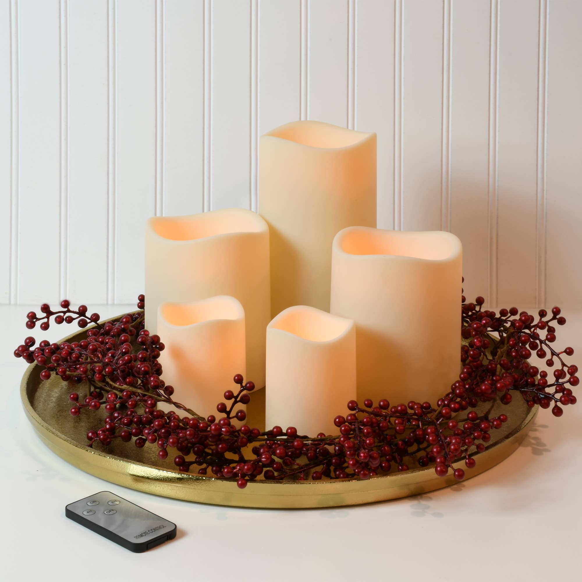 LumaBase - Vente Bougie sans flamme - Bougies LED à piles avec télécommande - Lot de 54