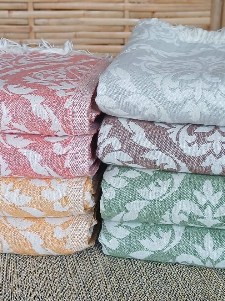 SET OF 8 FLEUR DE LYS FOUTAS ASSORTED COLORS for wholesale by KASALUZ