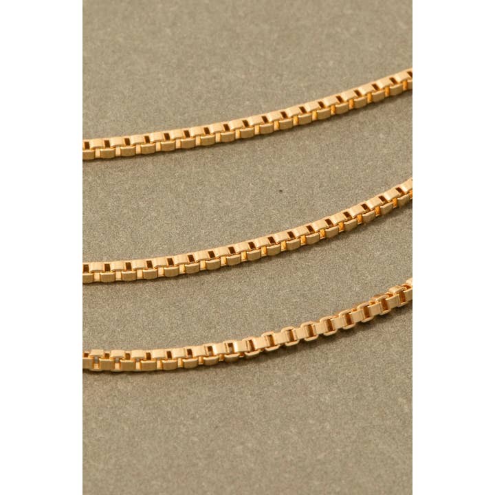 G Triple Layered Mini Box Chain Necklace for wholesale on Faire