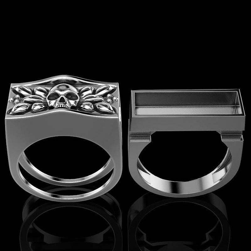 Tourtiwi - Wholesale Cocktail/Statement Ring - Punk Style Skull Couple Rings8