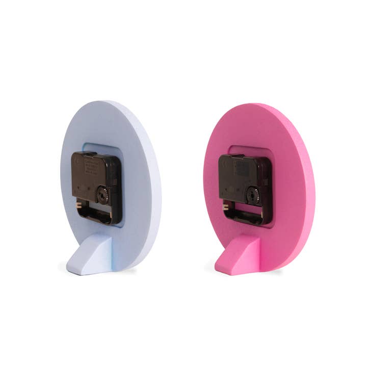 Helio Ferretti - Wholesale Desk Clock - LIGHT BLUE RAW ROUND CLOCK HF2