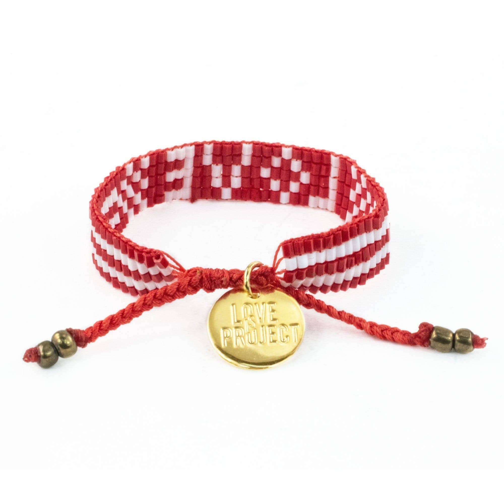 Love Is Project – Großhandel Perlenarmband – Kinder – Kids Seed Bead LOVE Armband - Rot3