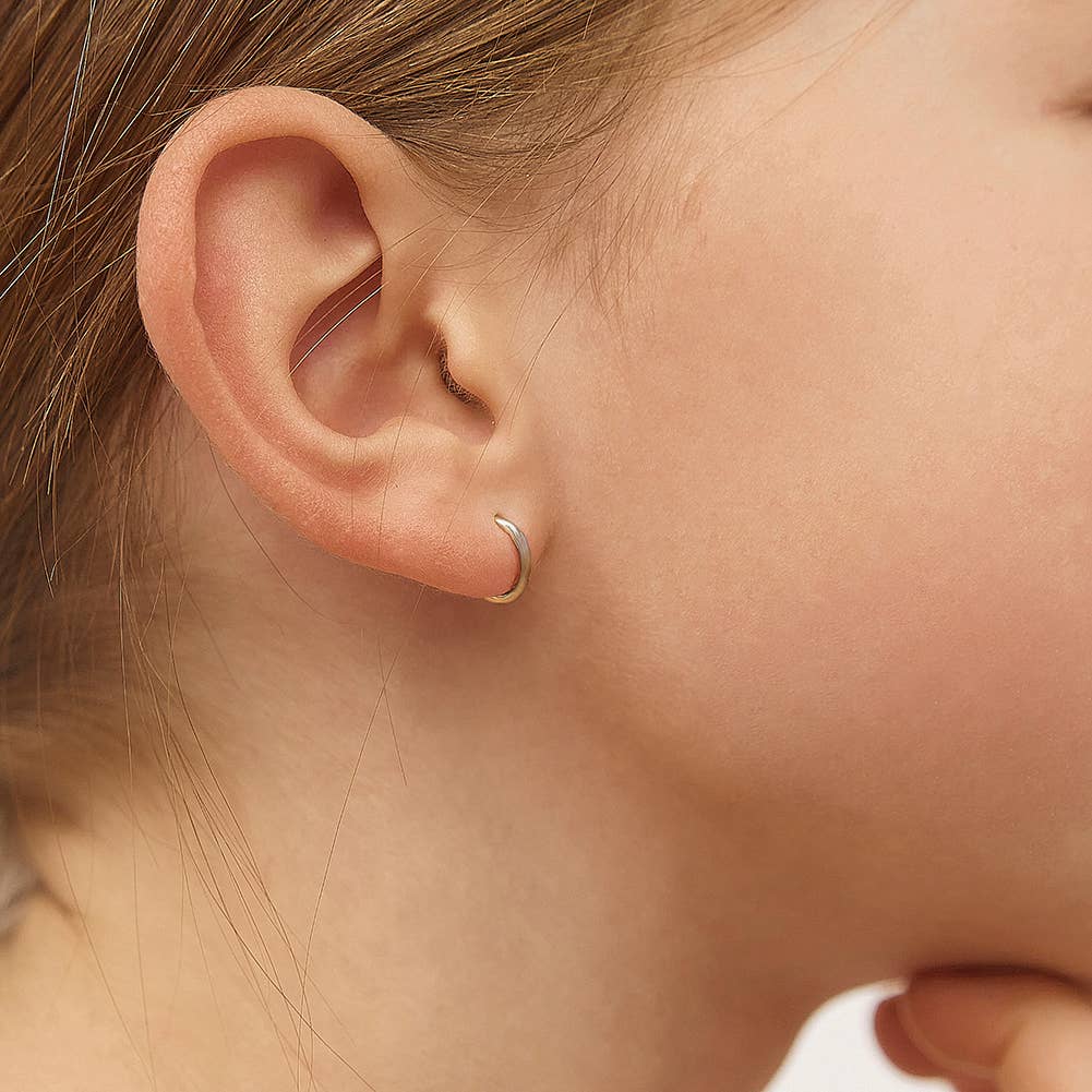 In Season Jewelry - Wholesale Earrings - Kids - 14k Yellow Gold Perfect Tiny Hoop 7mm Baby / Kids Earring8