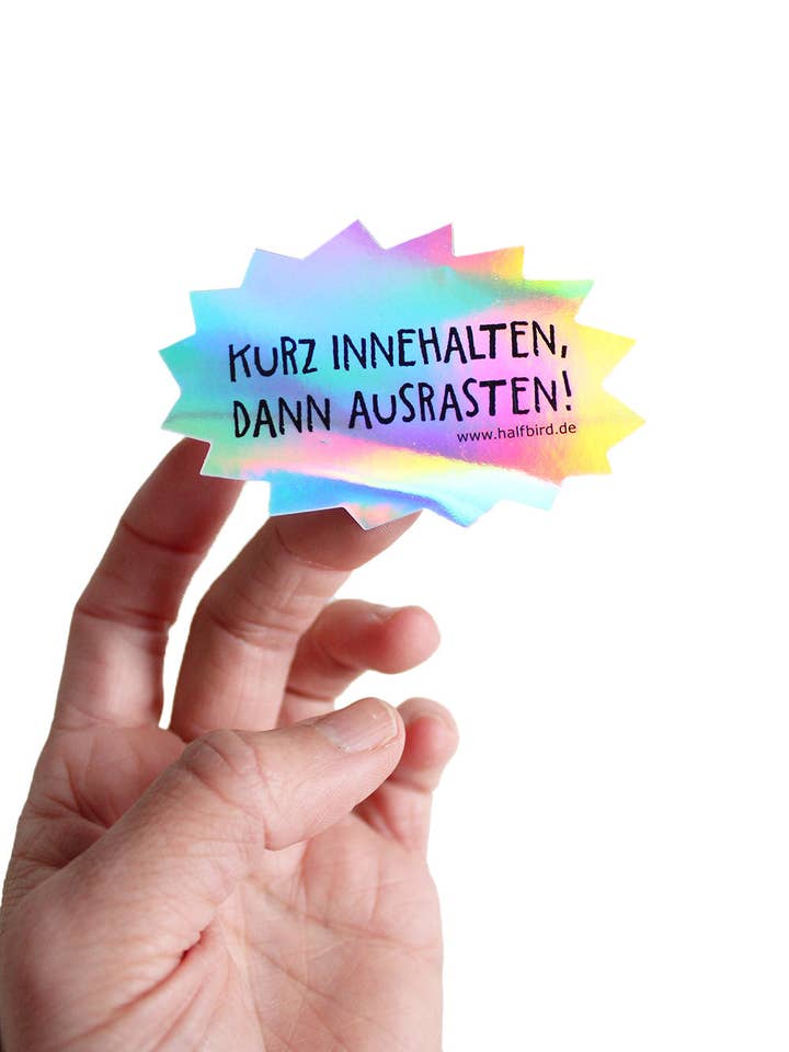 Holografische stickers 'Pause for a moment' | set van 5 voor wholesale door Halfbird