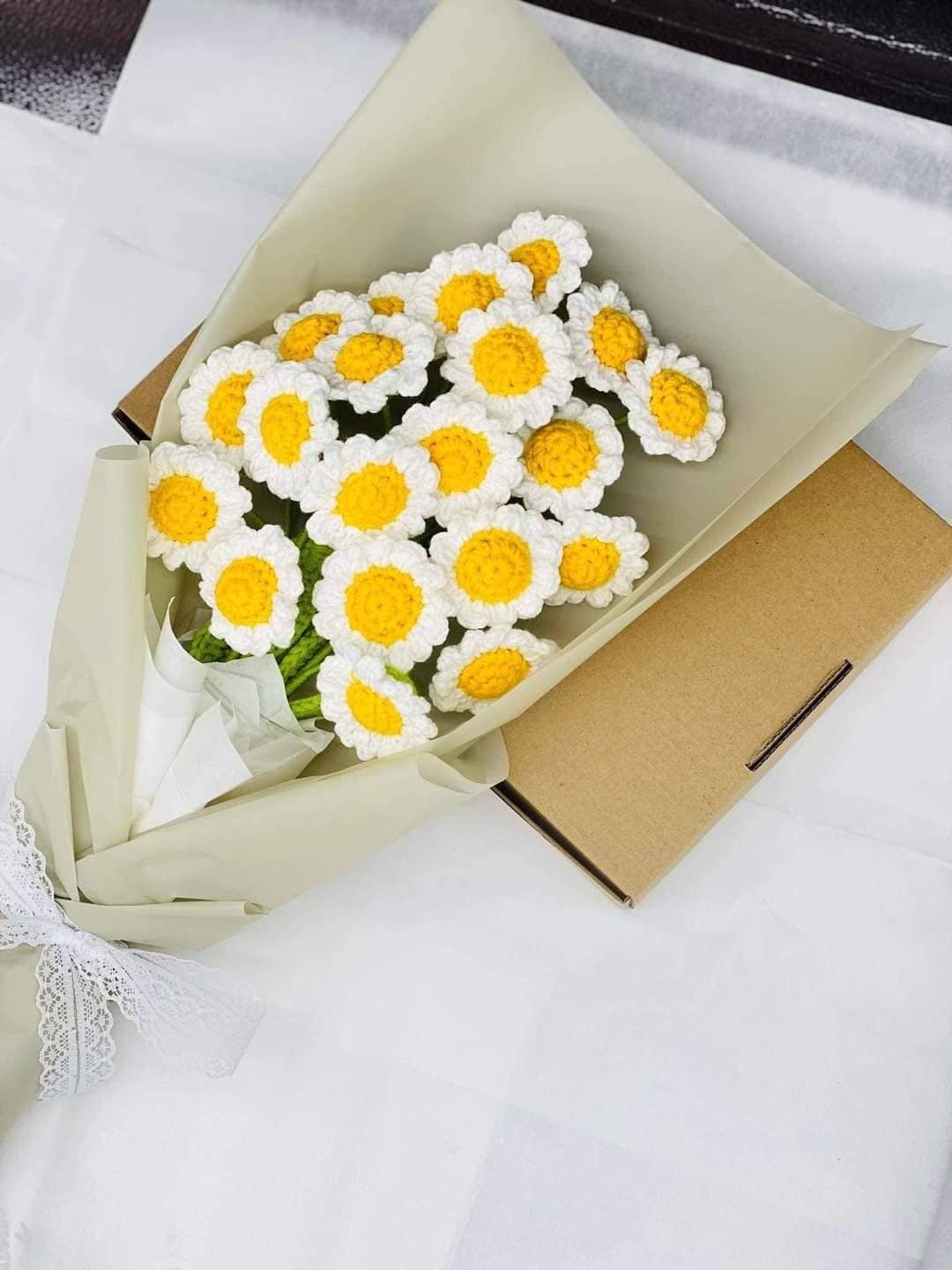 Quince Fables - Vente Fleurs artificielles - Branche de marguerite au crochet2