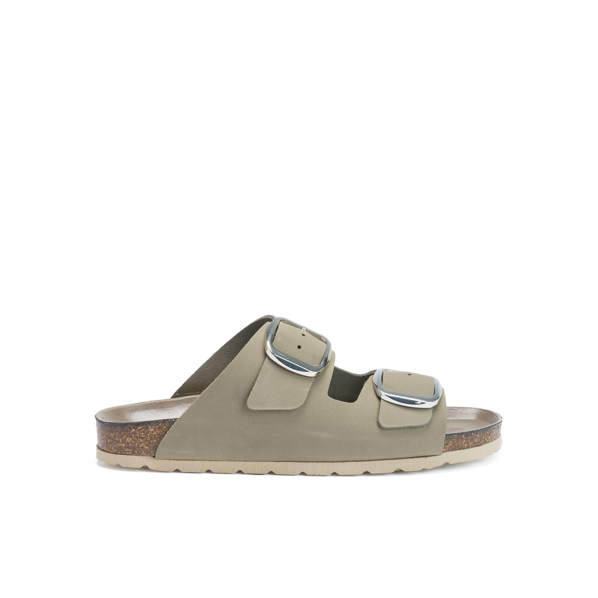 Mandél – Engroshandel sandal - Dame – Ciabatta to remme ALBERTO BIG BUCKLE grå - Art.MD61420