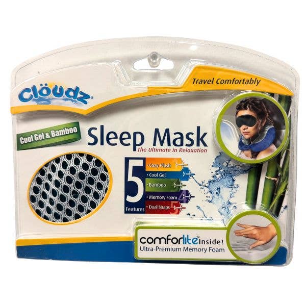 St. Louis Wholesale LLC - Wholesale Sleep/Eye Mask - Cloudz Travel - 5Feature Sleep Mask - #920893 - Cool Gel