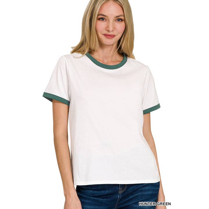 Kontrastbindede kortærmede T-shirts for engroshandel hos HiteJeans