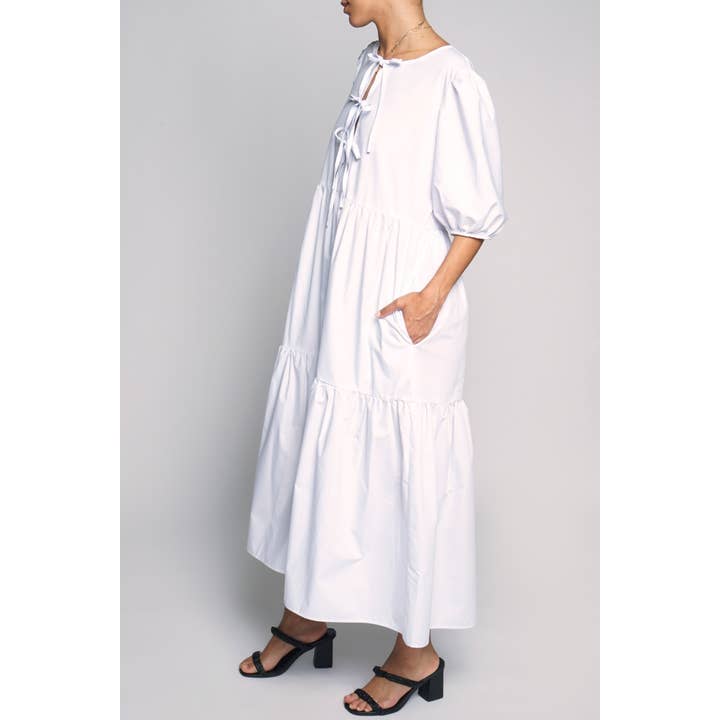 Sans Souci - Wholesale Jurk - Dames - POPLIN MAXIJURK MET STRIKSLUITING VOOR5