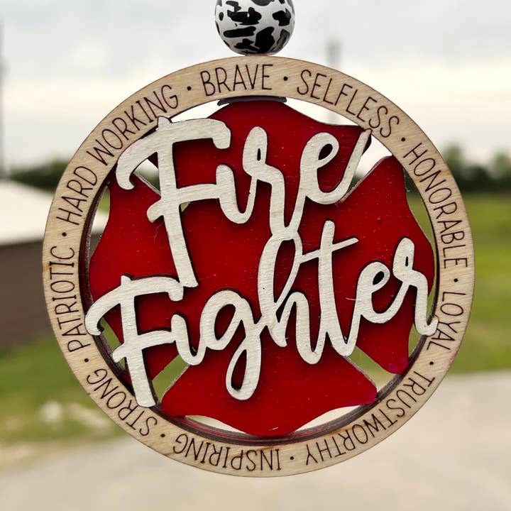 Fire Fighter Car Charm for wholesale by Y'all-ternative