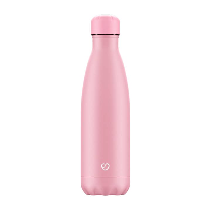 Slokky - Venta al por mayor Botellas de agua - Botella termo rosa pastel y tapa - 500 ml