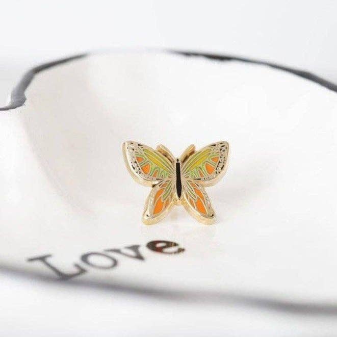 Monarch Orange Butterfly Enamel Pin for wholesale by Dream Maker Pins
