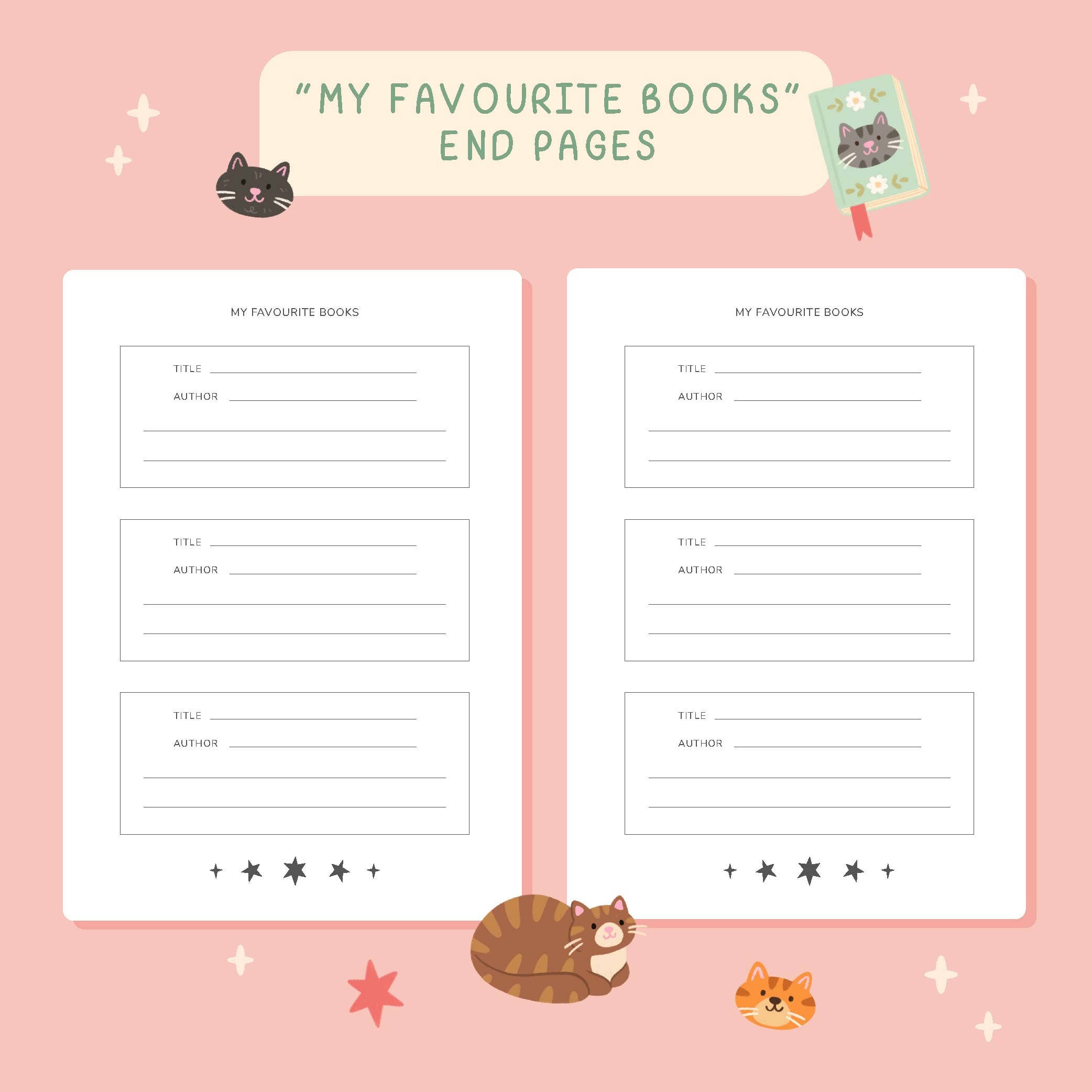 Hopscotch Paper Co. - Wholesale Journal/Diary - Reading Journal Cats – 50 Page Book Review Notebook10