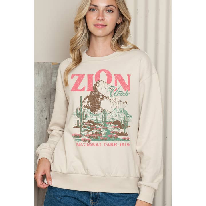 Amused by Blue - Wholesale Sweatshirt - Women's - Zion National Park Utah - Crewneck Sweatshirt