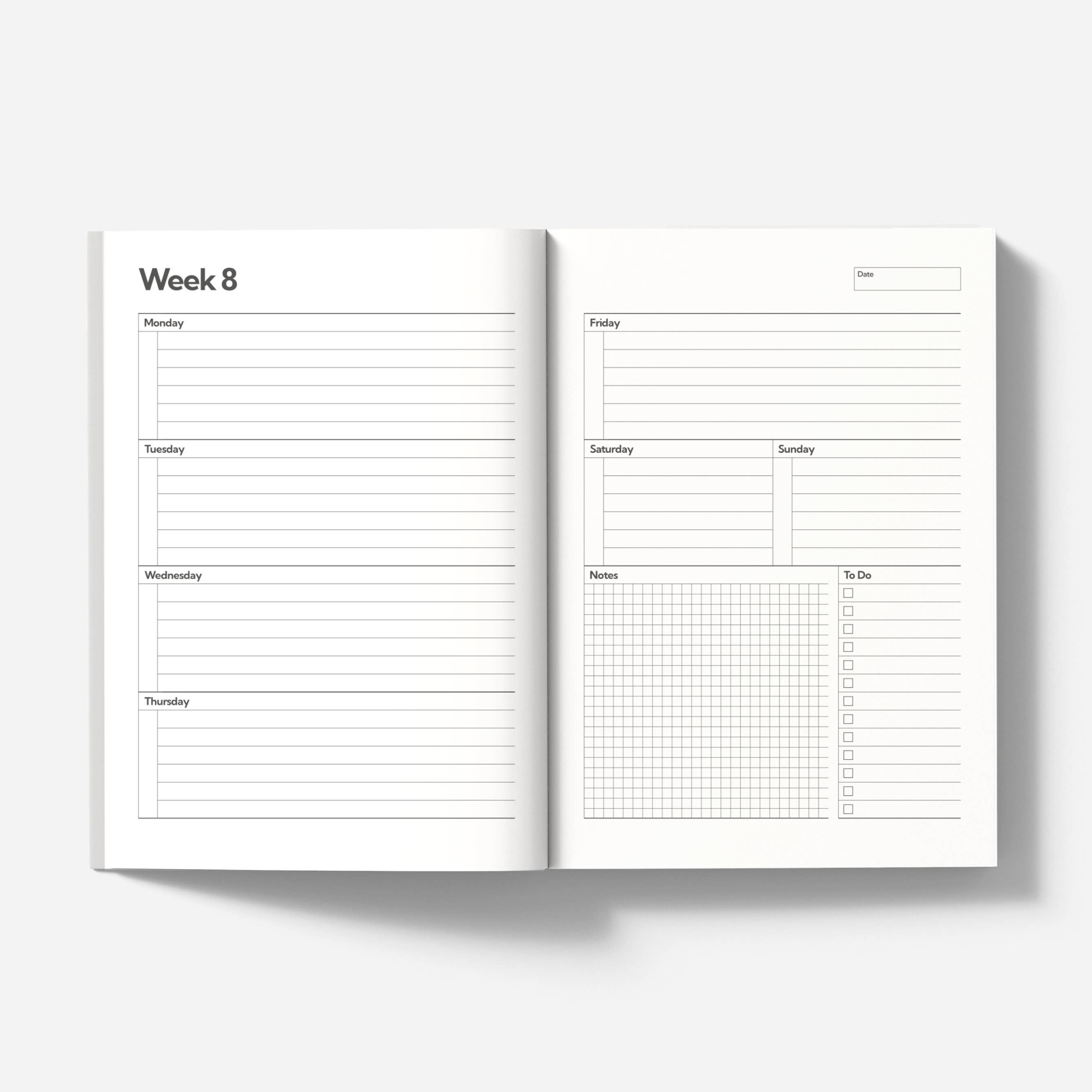 Nolki - Wholesale Planner - Ongedateerde A5 Planner | Wekelijkse Planner | Agenda - Midnight3
