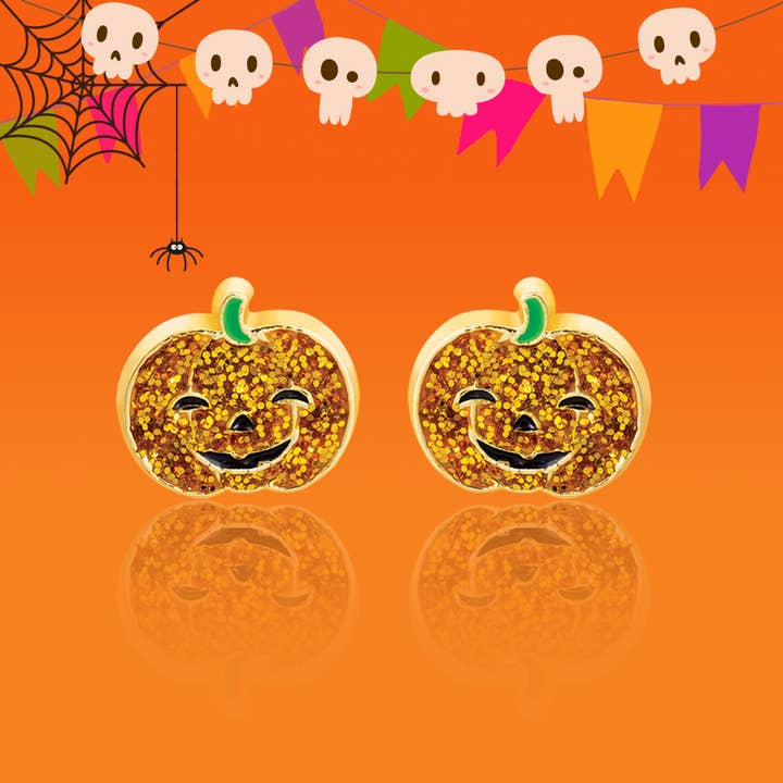 Glitter Pumpkin | Halloween | Stud Earrings for Girls
for wholesale by Girl Nation