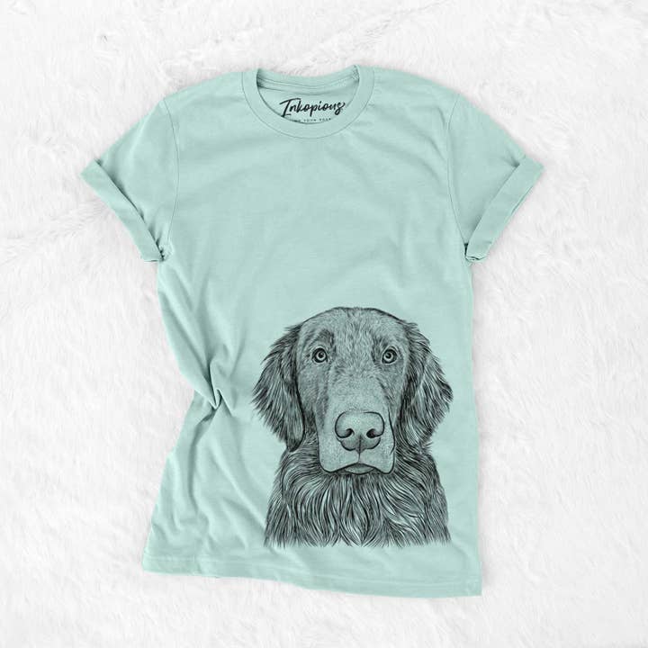 Inkopious - Wholesale Screen Printed T-Shirt - Women's - Pippin the Flat Coated Retriever - Bella Canvas Unisex Crewneck