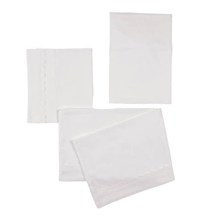 PUREZA | Conjunto de Roupa de Cama de Algodão Branco Bebé (3) por atacado de Bebe Sweeny