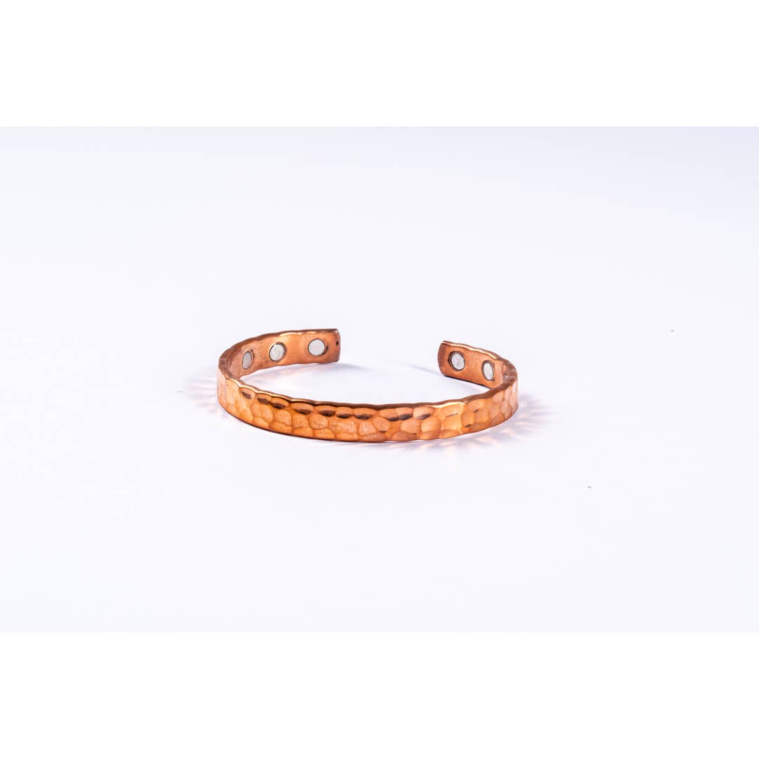 Goodly Gosh - Wholesale Cuff bracelet - Earth Copper Magnetic Bracelet | Traditional Hammered Style