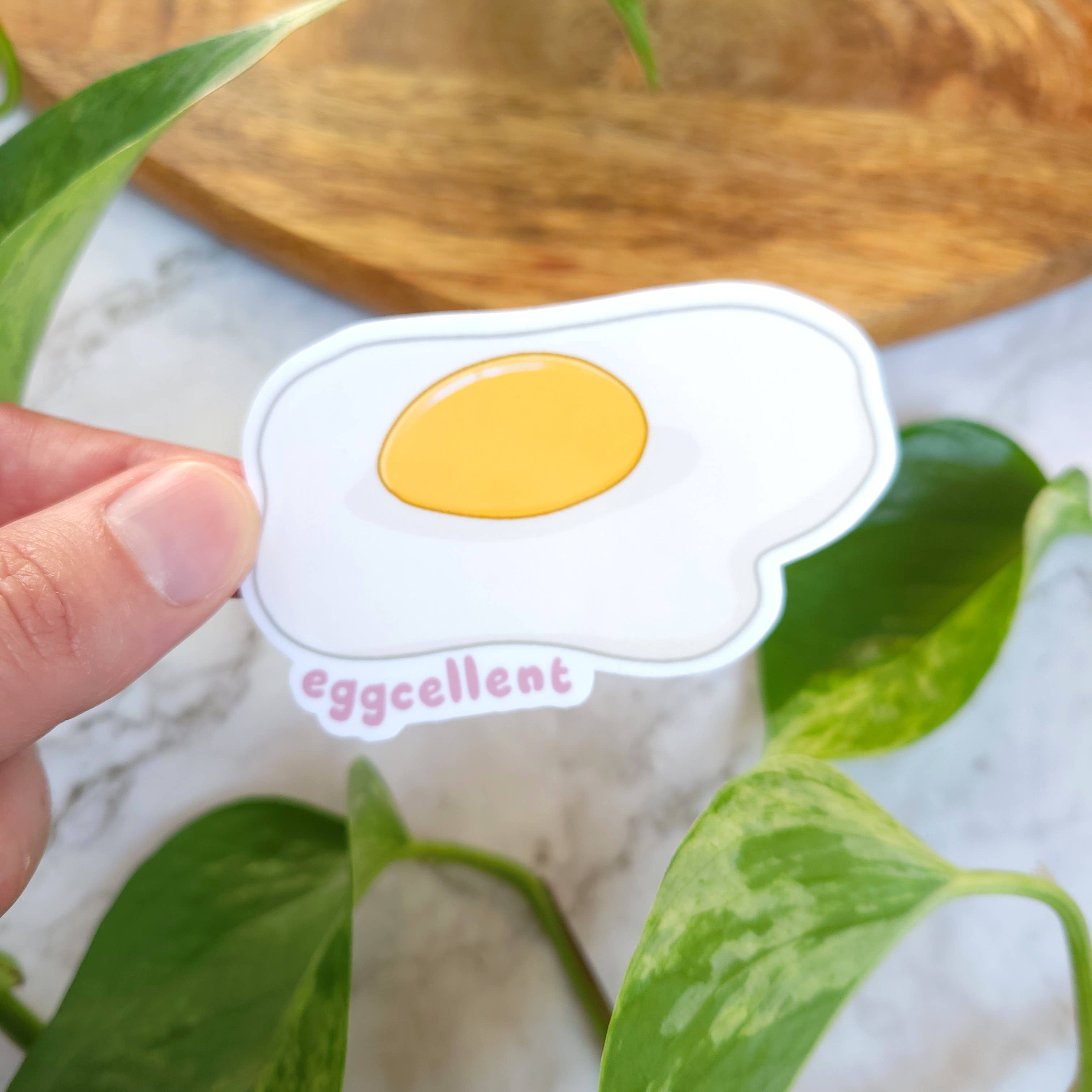 Chez Louie Designs - Wholesale Sticker - Eggcellent Vinyl Sticker, 3.5x2"