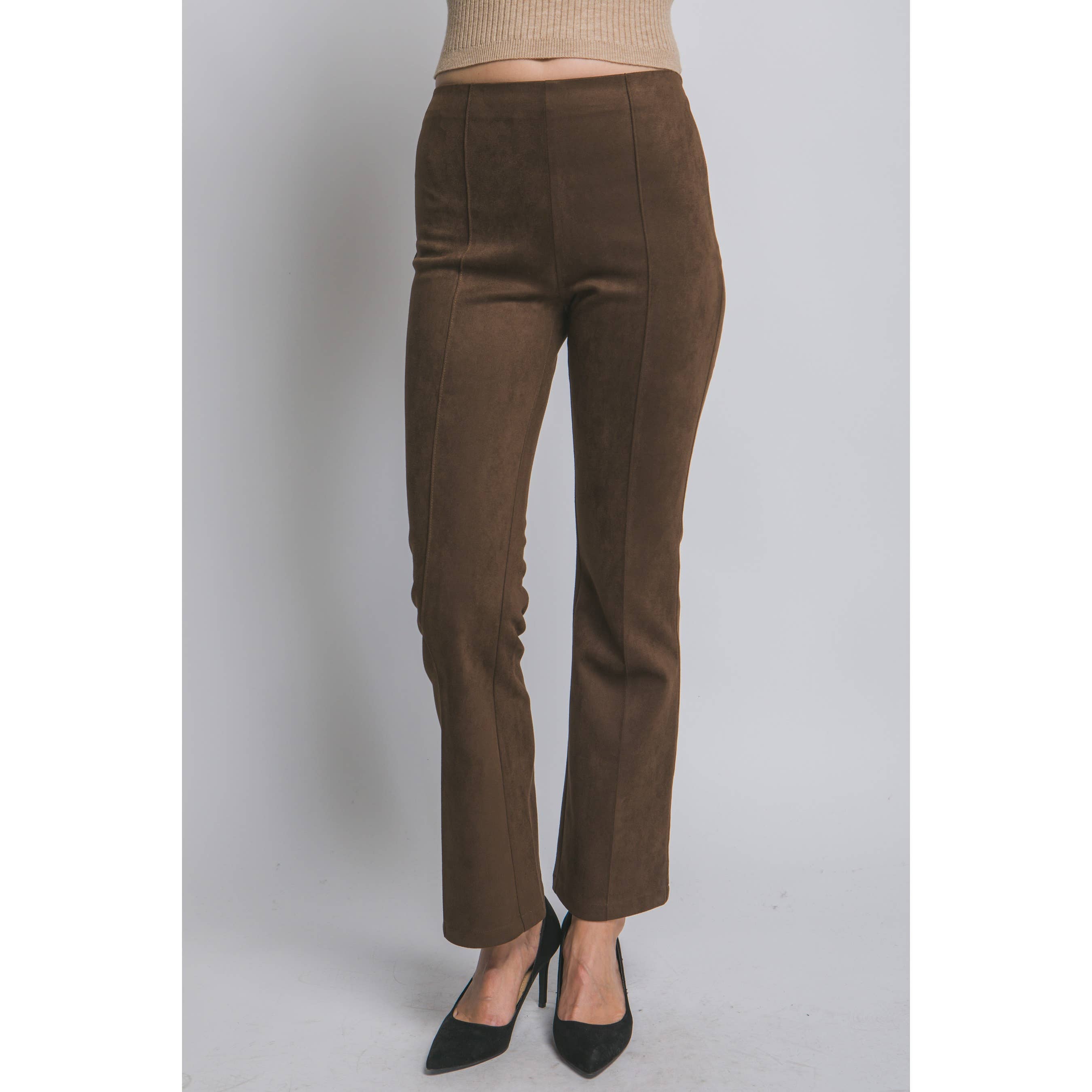 HiteJeans - Wholesale Pants - Women's - High Waisted Faux Suede Flare Pants3