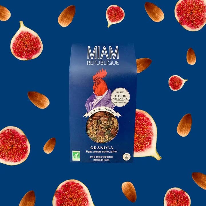 MIAM REPUBLIQUE – Großhandel Granola – BIO-GRANOLA FEIGEN, MANDELN & KERNE 350g - KNUSPER-MÜSLI5