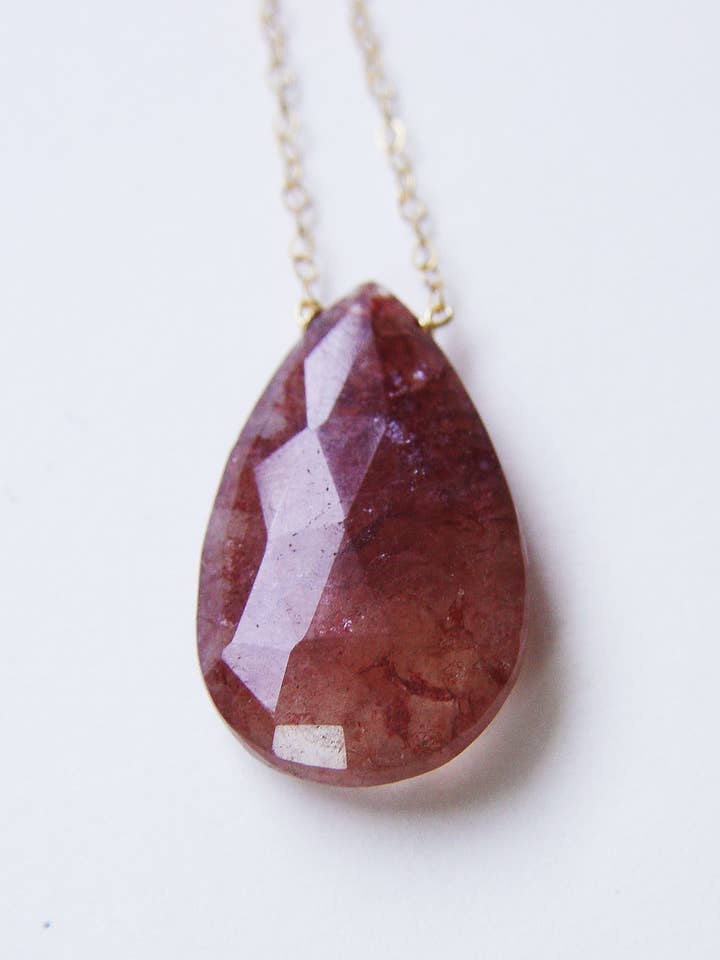 Red Lepidolite Necklace, Lepidolite Gold Necklace for wholesale by Friedasophie