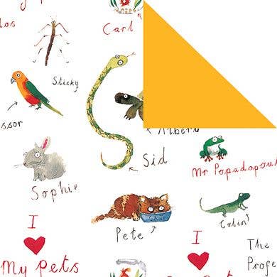 Papier Cadeau Mes Animaux – Animaux de Compagnie Mignons pour la vente par kadopapier.net