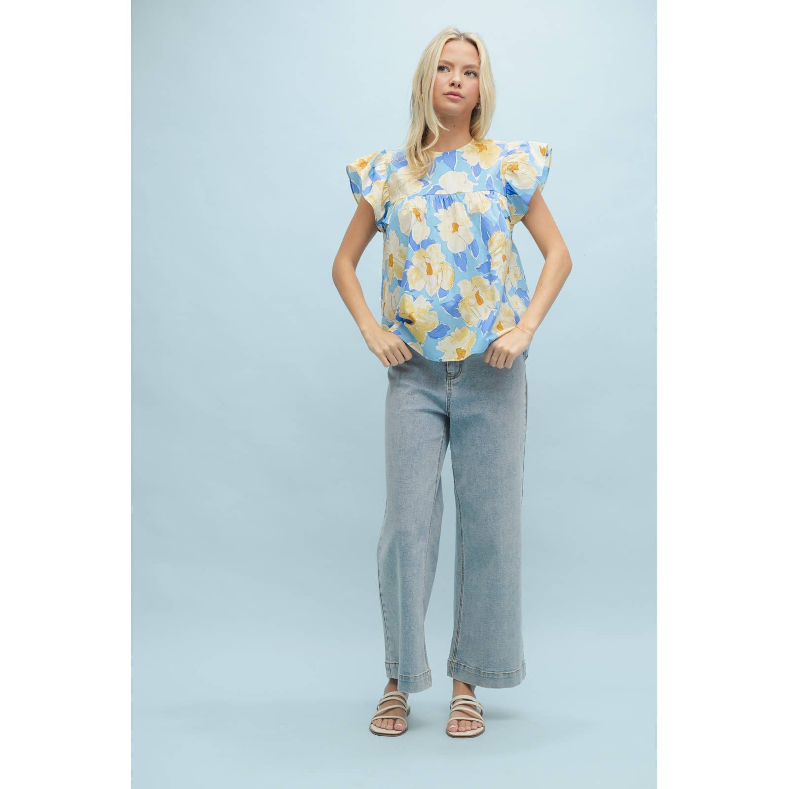 Wishlist Apparel – Großhandel Bluse – Damen – AQUARELLBLUSE MIT BLUMENMUSTER/WL25-100981