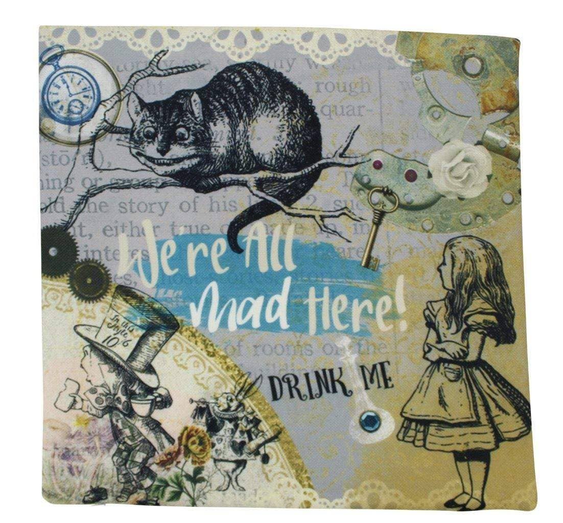 UniikPillows – Großhandel Zierkissenbezug – Cheshire Cat | Kissenbezug | Alice | im Wunderland | Wohnkultur | Wurfkissen | Mad Hut-Kissen | Kinderzimmerdekor | Kinderzimmer1