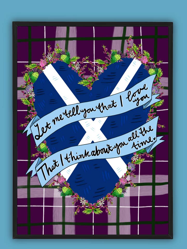 Let me tell you that I love you…. Art Print -Caledonia Lyric for wholesale by Claire Barclay Draws