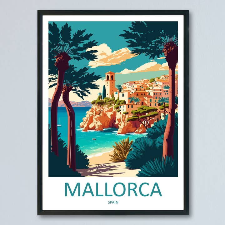 Mallorca Spain Travel Poster for wholesale by TravelzonaArt