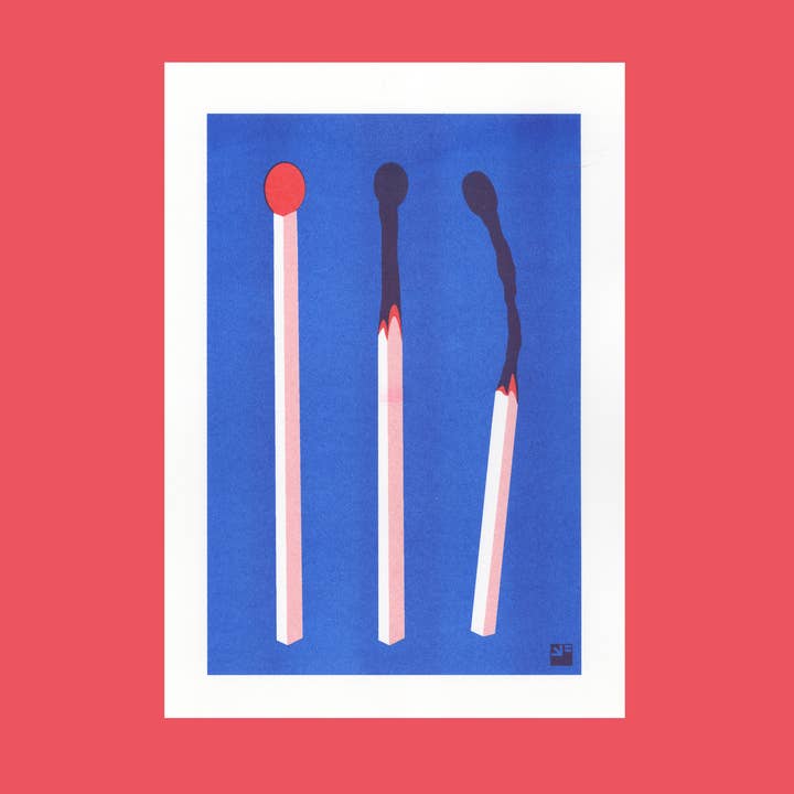 VrijFormaat - Wholesale Art Print - riso print - Matches - Extra Ordinary - A40