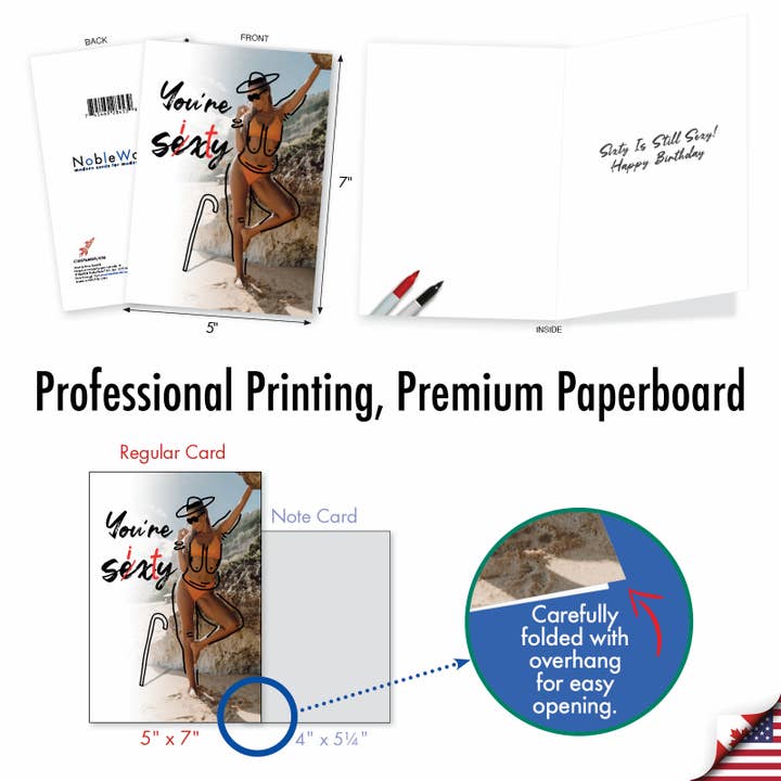 NobleWorks - Wholesale Birthday Card - Birthday Card - Sixty Is Sexy (1 Card)4