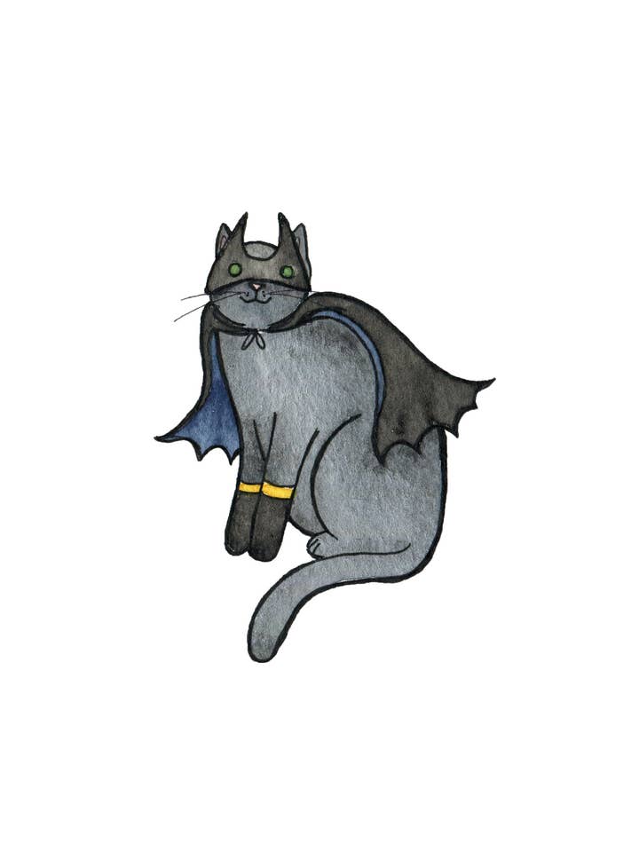 Bat Cat Art Print for wholesale by Danielle V Designs