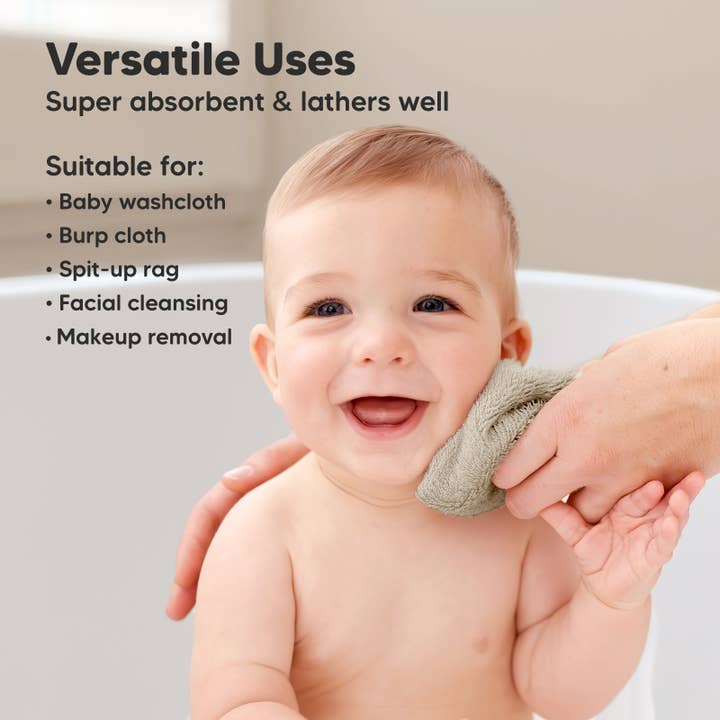 Earth Brown 6-Pack Baby Wash Cloths for wholesale on Faire