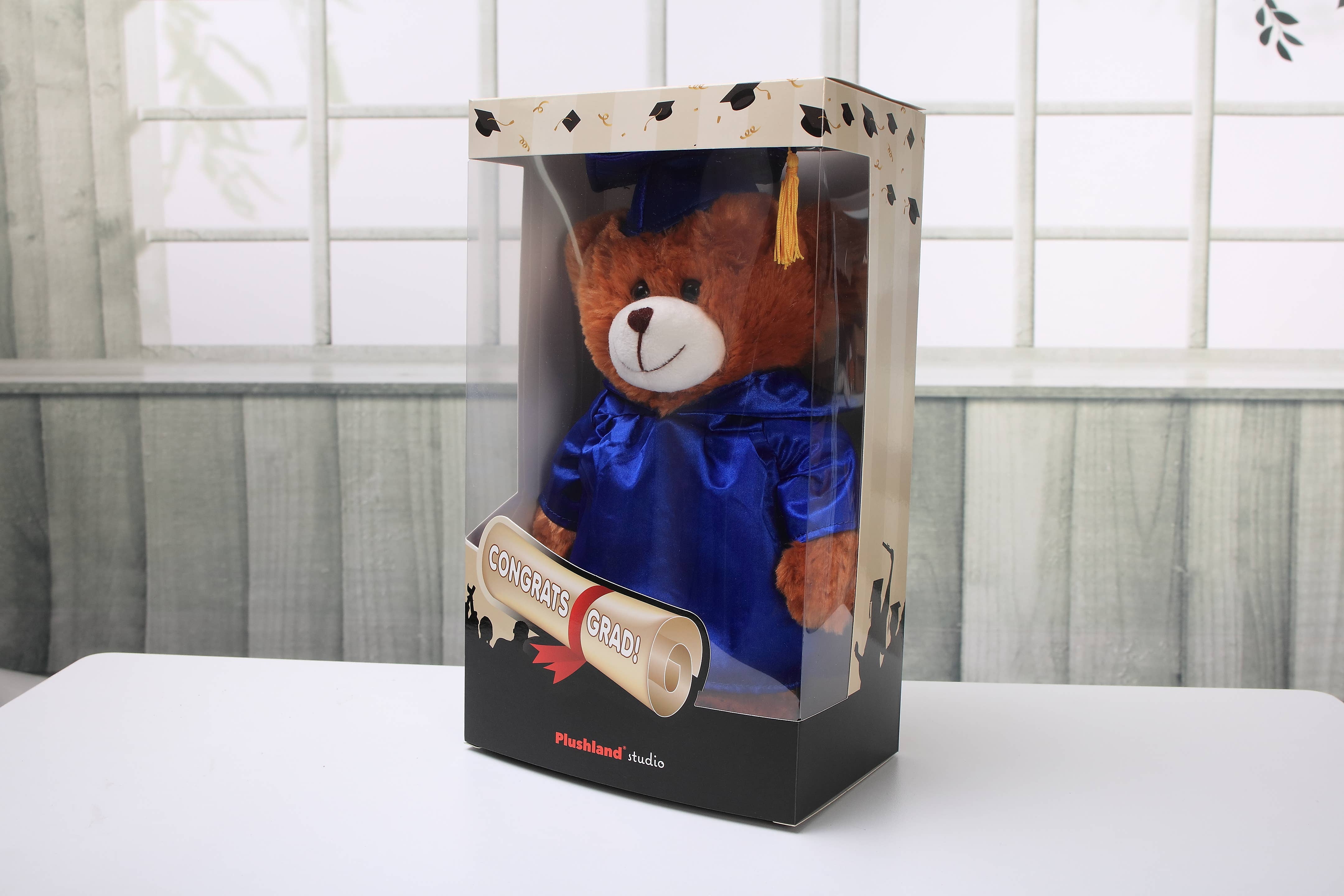 Plushland - Wholesale Stuffed/Plush Toy - Kids & Baby - 11″ Graduation Mocha Bear Plush | Plush in Custom Cap & Gown10
