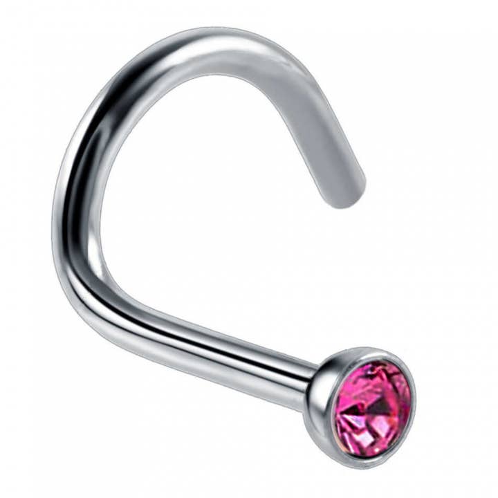 Bodytrend - Vente Anneau de nez - Piercings de nez en titane incurvé avec cristaux Swarovski, modèle tourbillon4