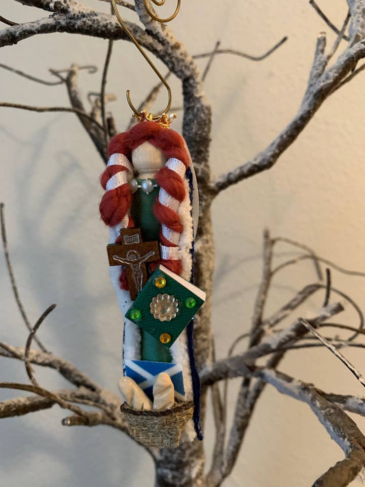 St. Margaret of Scotland Wooden Doll Ornament for wholesale by Our Saint Family