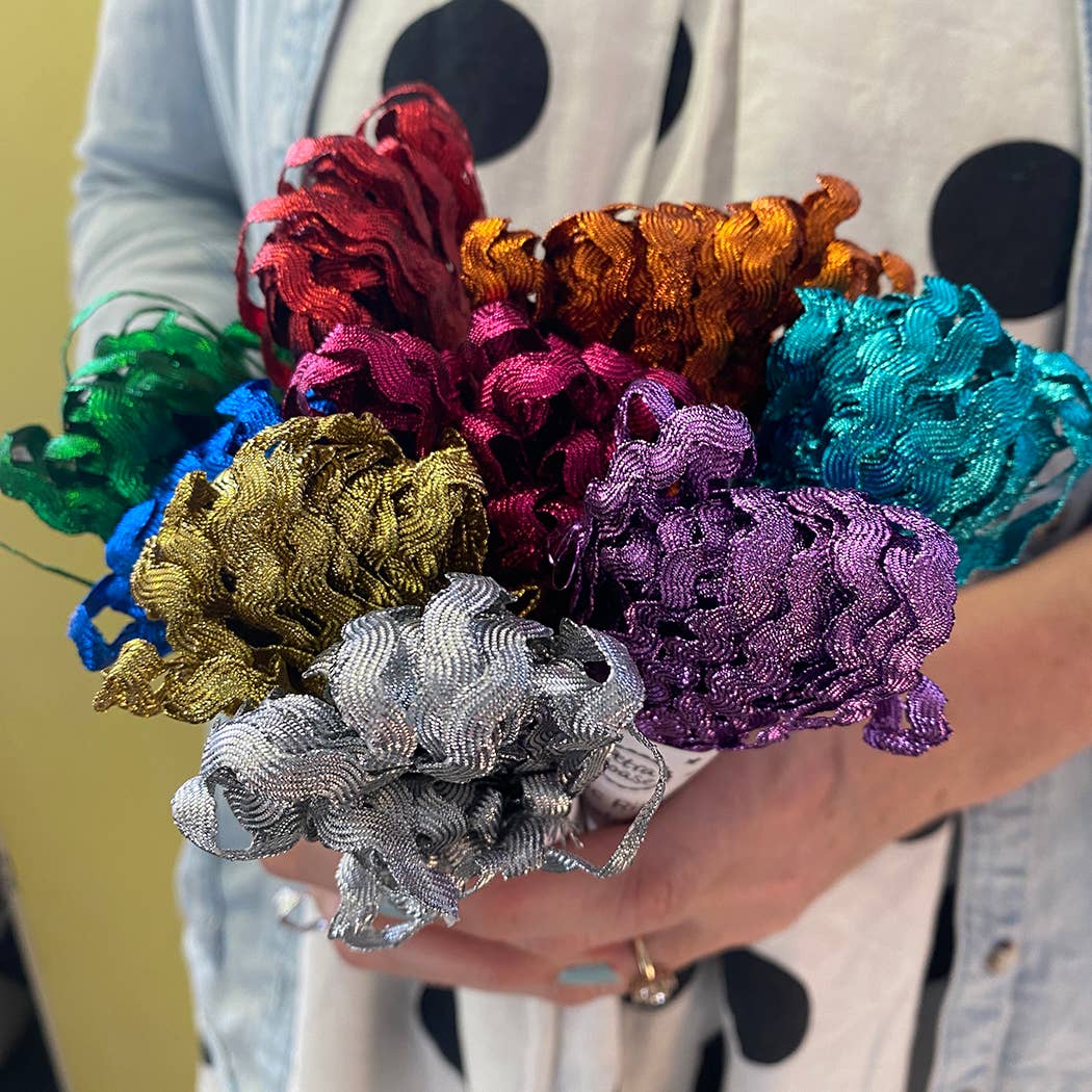 Petra Boase Ltd (US Duties Paid) - Wholesale Ribbon - Gift Wrapping - Ric Rac Ribbon 13m (Pack of 6) - Silver1