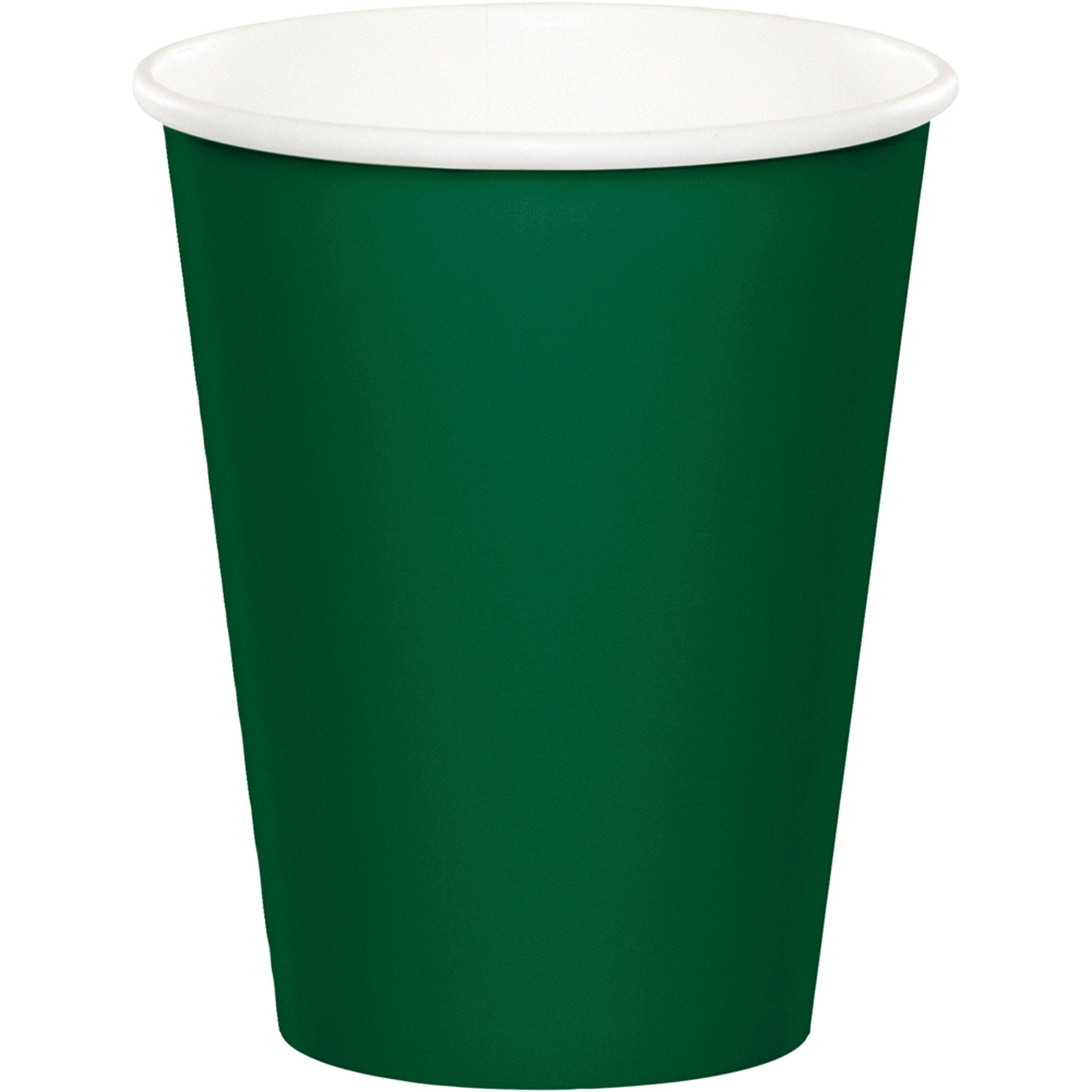 KT Supply - Wholesale Disposable Cup - 9 oz Hot/Cold Paper Cups Hunter Green, Case of 2400
