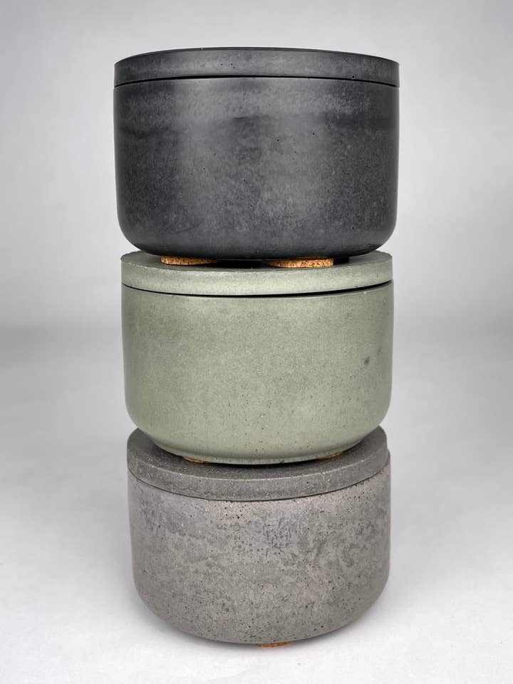 Liten Behållare | Contenant en béton de 2'' avec couvercle pour la vente par Nordic Pine Home
