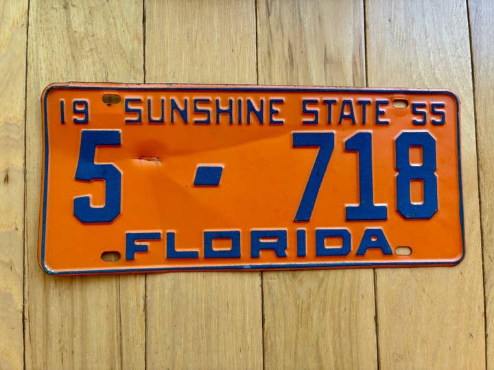 1955 Florida License Plate - Numbers YOM Clear for wholesale by RusticPlates