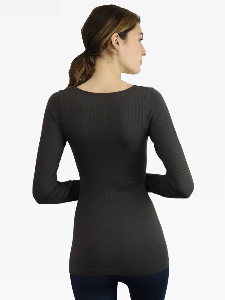 ELIETIAN - Wholesale Knit Top - Women's - Ribbed Reversible Long Sleeve37