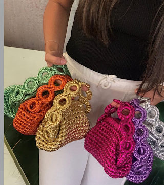 SIBYLLADELPHICA - Wholesale Clutch Bag - Women's - Mini Metallic Gold Crochet Clutch Bag - Persefoni2