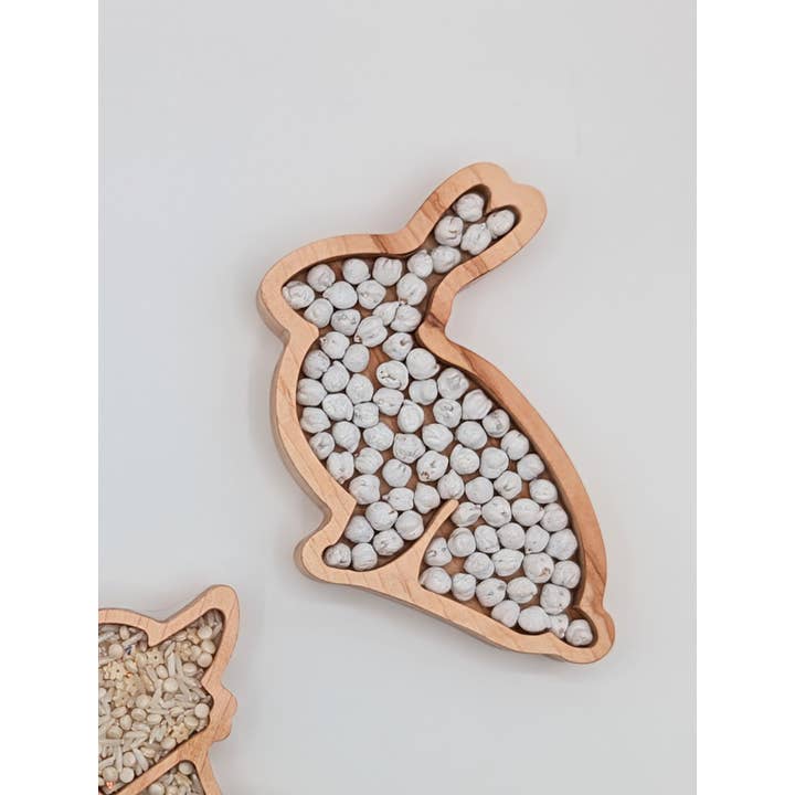 Mini Hare Sensory Play Tray for wholesale by Carved Together Co
